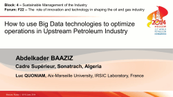 How to use Big Data technologies to optimize Abdelkader BAAZIZ