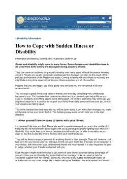 How to Cope with Sudden Illness or Disability  Disability Information