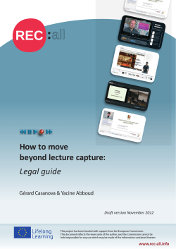 How to move beyond lecture capture:  Legal guide