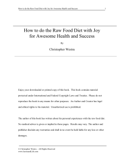 How to do the Raw Food Diet with Joy  Christopher Westra