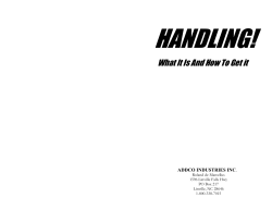 HANDLING! What It Is And How To Get it TRIES INC ADDCO INDUS