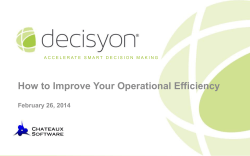 How to Improve Your Operational Efficiency  February 26, 2014