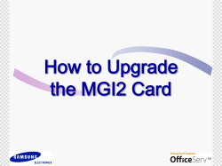How to Upgrade the MGI2 Card