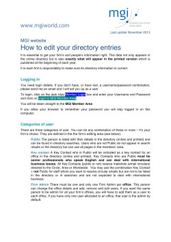 How to edit your directory entries www.mgiworld.com  MGI website