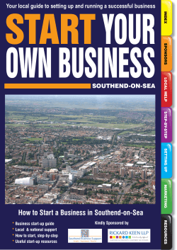 START YOUR OWN BUSINESS How to Start a Business in Southend-on-Sea