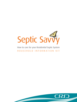 Septic Savvy How to care for your Residential Septic System