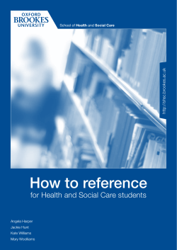 How to reference - Oxford Brookes University