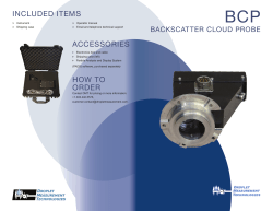 BCP InCludEd ItEmS ACCESSORIES BACkSCAttER ClOud PROBE