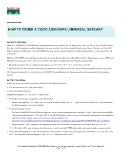 HOW TO ORDER A CISCO AS5400HPX UNIVERSAL GATEWAY