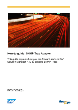 How-to guide: SNMP Trap Adapter Version 2.10 (Jan. 2014)