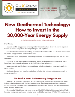 New Geothermal Technology: How to Invest in the 30,000-Year Energy Supply