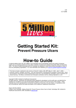 Getting Started Kit: How-to Guide Prevent Pressure Ulcers