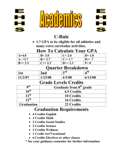 C-Rule How To Calculate Your GPA Quarter Breakdown Grade Levels Credits