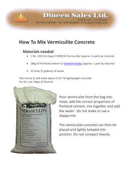 How To Mix Vermiculite Concrete Materials needed