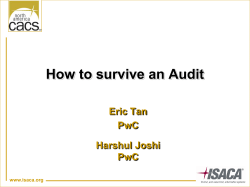 How to survive an Audit Eric Tan PwC