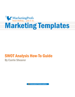 Marketing Templates SWOT Analysis How-To Guide By Carrie Shearer