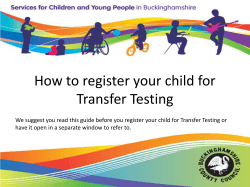 How to register your child for Transfer Testing