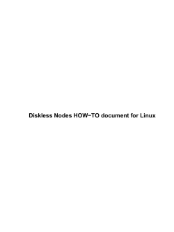 Diskless Nodes HOW−TO document for Linux