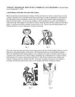 &#34;KNOTTY&#34; HEADWEAR:  HOW TO NET A MEDIEVAL CAUL OR...  A Brief History of the Hair Net in the 14th... (revised September 5, 2005)