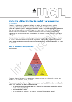 Marketing 101 toolkit: How to market your programme  Introduction