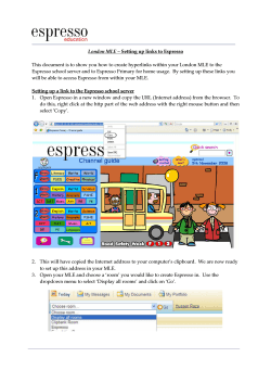 London MLE – Setting up links to Espresso