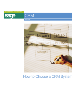 CRM How to Choose a CRM System Booklet