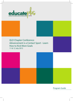 QLD Chapter Conference: Advancement is a Contact Sport - Learn Program Guide