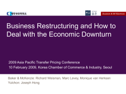 Business Restructuring and How to Deal with the Economic Downturn