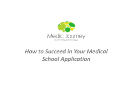 How to Succeed in Your Medical School Application