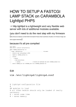 HOW TO SETUP A FASTCGI LAMP STACK on CARAMBOLA Lighttpd PHP5