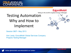 Testing Automation Why and How to Implement – May 2013