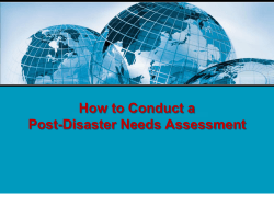 How to Conduct a Post-Disaster Needs Assessment