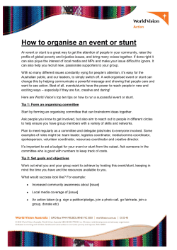 How to organise an event or stunt