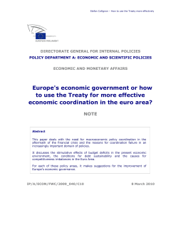 Europe's economic government or how economic coordination in the euro area?