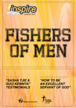 FISHERS OF MEN “SASHA TJIE &amp; “HOW TO BE