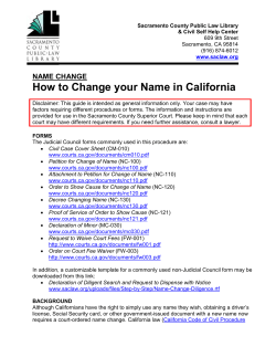 How to Change your Name in California NAME CHANGE