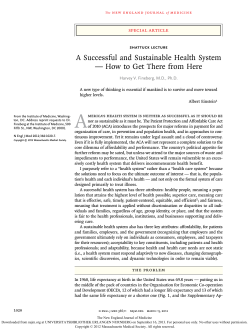 A Successful and Sustainable Health System Special article