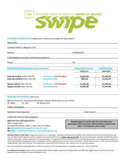 ATTENDEE INFORMATION REGISTRATION FEES (please circle selection) MPA/ASME