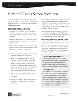 How to Collect a Semen Specimen Collection Instructions