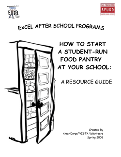 HOW TO START A STUDENT-RUN FOOD PANTRY AT YOUR SCHOOL: