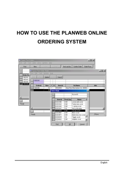 HOW TO USE THE PLANWEB ONLINE ORDERING SYSTEM (QJOLVK