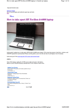 How to take apart HP Pavilion dv6000 laptop
