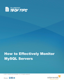 How to Effectively Monitor MySQL Servers  Share: