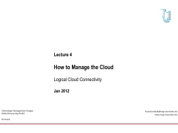 How to Manage the Cloud  Lecture 4 Logical Cloud Connectivity