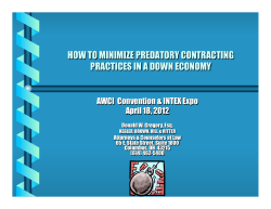 HOW TO MINIMIZE PREDATORY CONTRACTING PRACTICES IN A DOWN ECONOMY