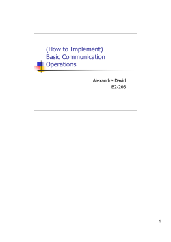 (How to Implement) Basic Communication Operations Alexandre David