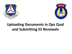 Uploading Documents in Ops Qual and Submitting ES Renewals