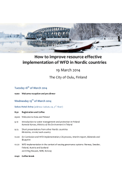 How to improve resource effective implementation of WFD in Nordic countries