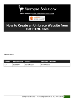 How to Create an Umbraco Website from Flat HTML Files  Version