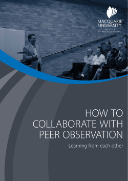 HOW TO COLLABORATE WITH PEER OBSERVATION Learning from each other
